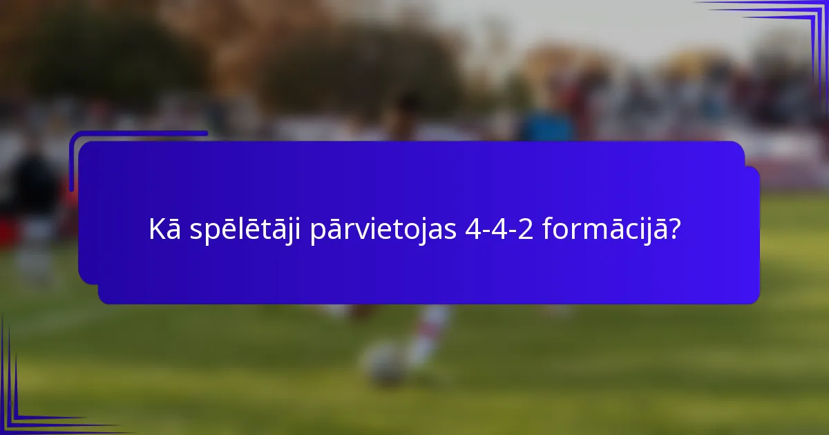 Kā spēlētāji pārvietojas 4-4-2 formācijā?