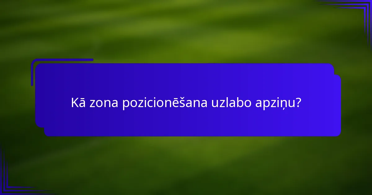 Kā zona pozicionēšana uzlabo apziņu?