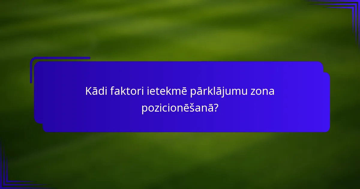 Kādi faktori ietekmē pārklājumu zona pozicionēšanā?
